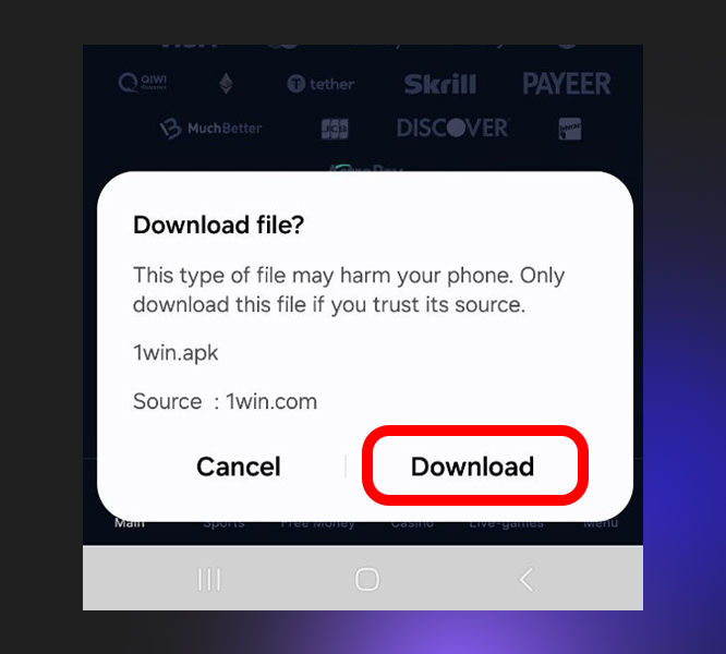 Downloading the 1Win mobile app